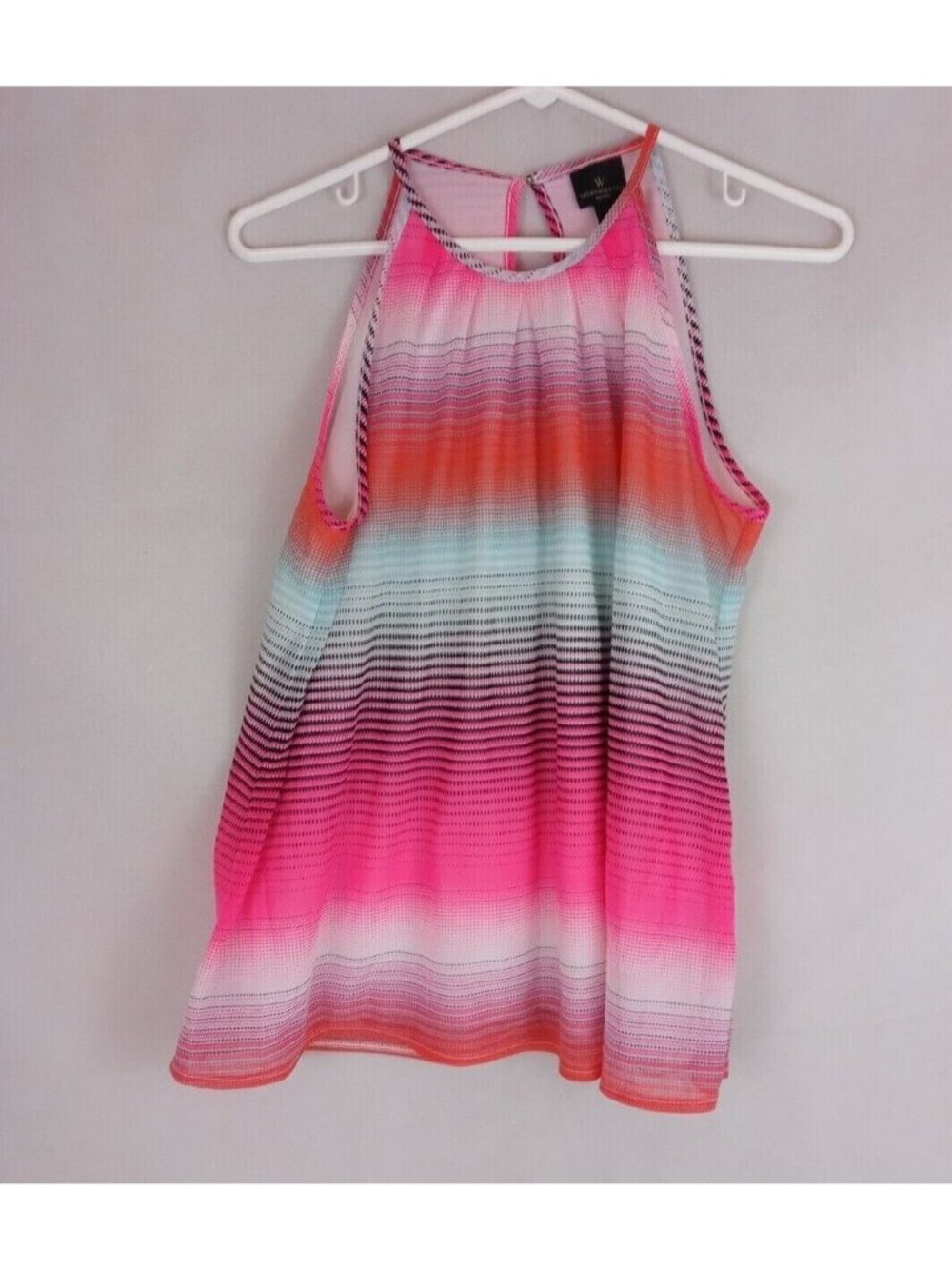 Worthington Petite Women's Colorful Striped Sleeveless Blouse Size PM